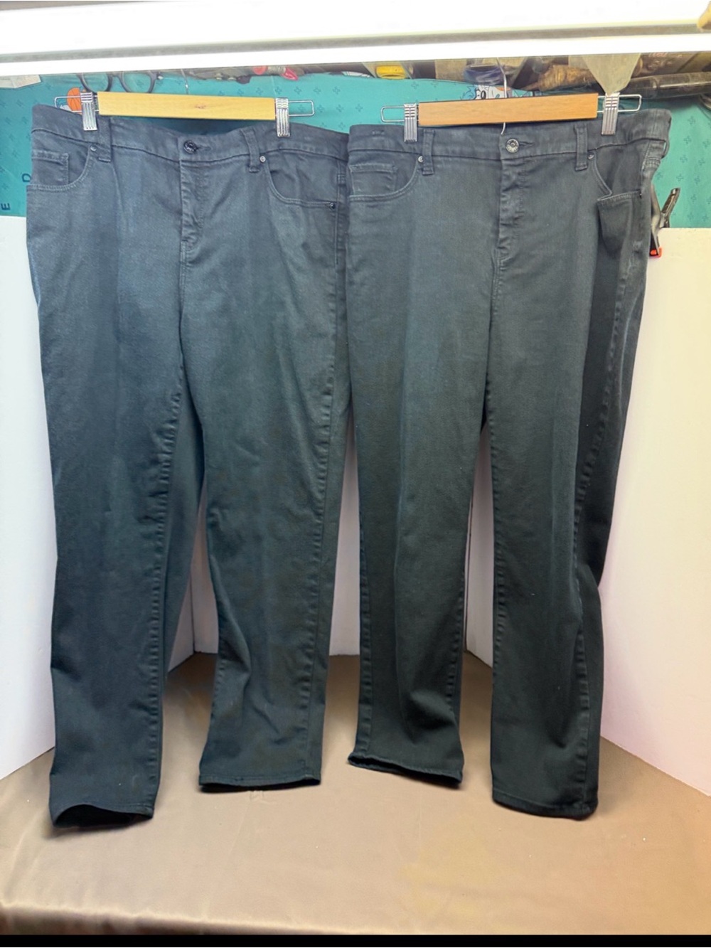 2 Pair Women’s CHICO’S Size 12R So Sliming Girl Friend Ankle, Black Jeans.